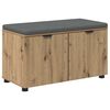 vidaXL Skobenk med pute Artisan eik 80 x 38 x 46 cm Konstruert tre