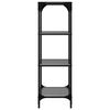 vidaXL Hyller med svart glassplate 40x30x95 cm st&aring;l