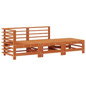 vidaXL Sekjsonsofaenheter 3 Stk VoksBrun Massiv furu