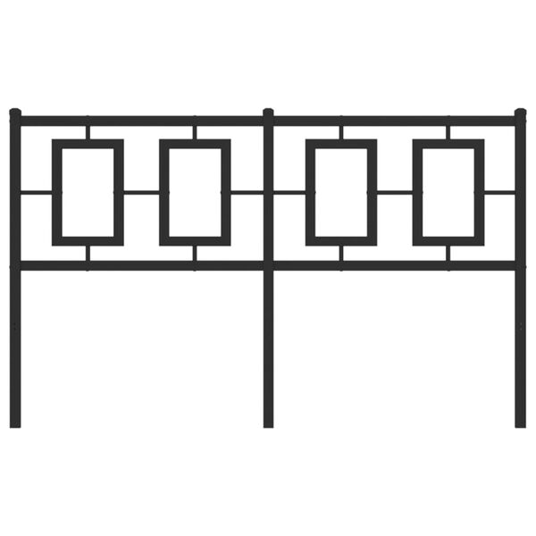vidaXL Utskiftbar sengegavl i metall svart 140 cm