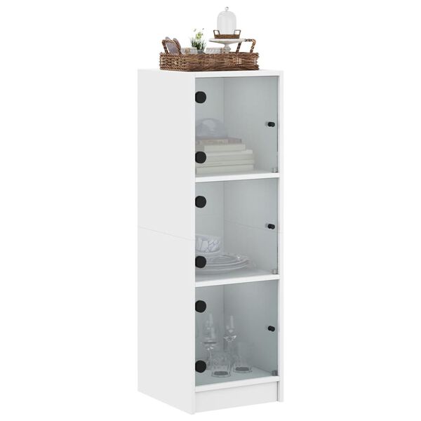 vidaXL Highboard med glassdører hvit 35x37x109 cm