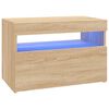 vidaXL TV-benk med LED-lys sonoma eik 60x35x40 cm