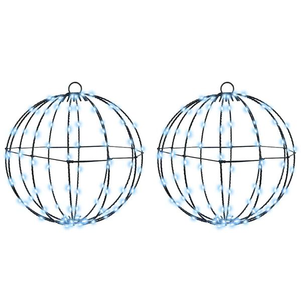 vidaXL Kule med 192 LED 2 pcs Kaldhvit 30 cm Metall