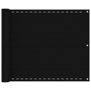 vidaXL Balkongskjerm svart 75x300 cm HDPE