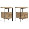 vidaXL Nattbord 2 stk artisan eik 34x36x50 cm konstruert tre