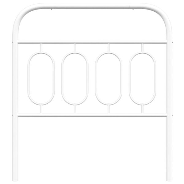 vidaXL Sengegavl i metall hvit 80 cm