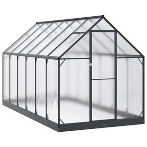 vidaXL Hage Drivhus med d&oslash;r med l&aring;s Antrasitt 183,5 x 363,5 x 207 cm