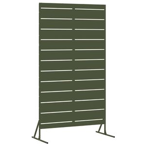 vidaXL Personvernsvegg 100 x 50 x 180 cm St&aring;l Olivengr&oslash;nn