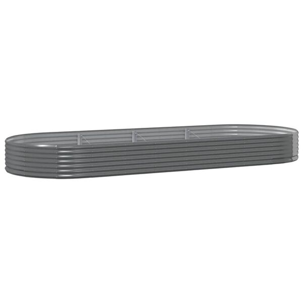 vidaXL Høybed galvanisert stål 373x140x36 cm grå