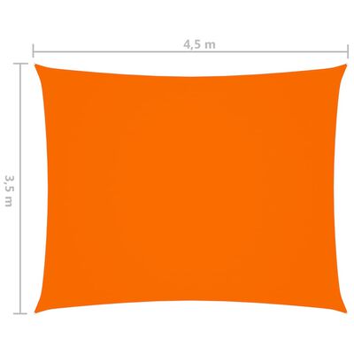 vidaXL Solseil oxfordstoff rektangulær 3,5x4,5 m oransje