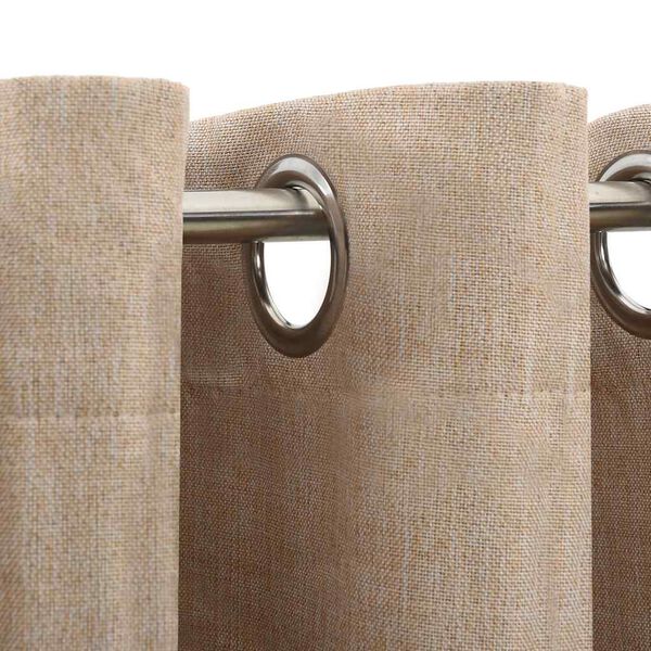 vidaXL Lystette gardiner maljer og lin-design 2 stk beige 140x175 cm