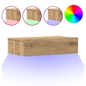 vidaXL Nattbord artisan eik 60x35 cm konstruert tre