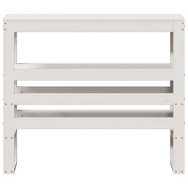 vidaXL Hodegavl med hyller hvit 90 cm heltre furu