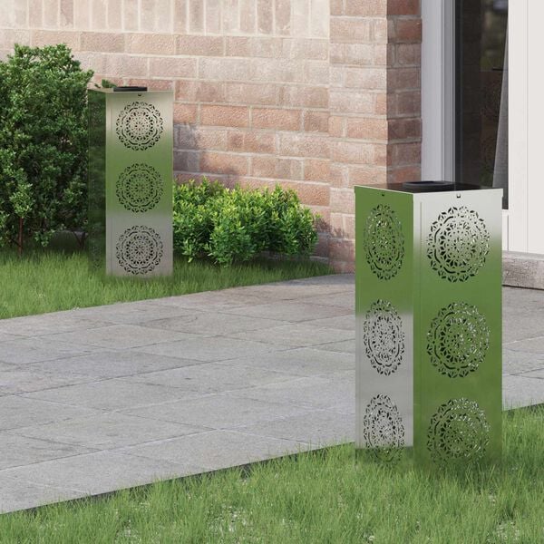 vidaXL Solenergi LED stibelys 2 pcs Galvanisert Galvanisert