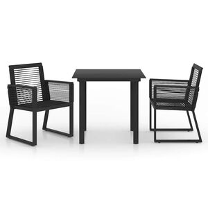vidaXL Hagem&oslash;belsett 3 deler PVC-rotting svart