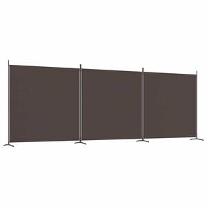 vidaXL Romdeler 3 paneler brun 525x180 cm stoff