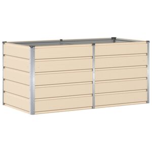 vidaXL Plantekassed Elfenben 160 x 80 x 75 cm St&aring;l