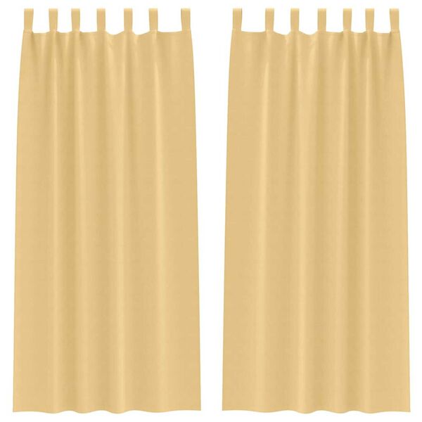 vidaXL M&oslash;rkleggende Gardiner med Ringer 2 pcs Beige 225 x 140 cm