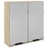 vidaXL Speilskap til baderom sonoma eik 64,5x20x66,5 cm konstruert tre
