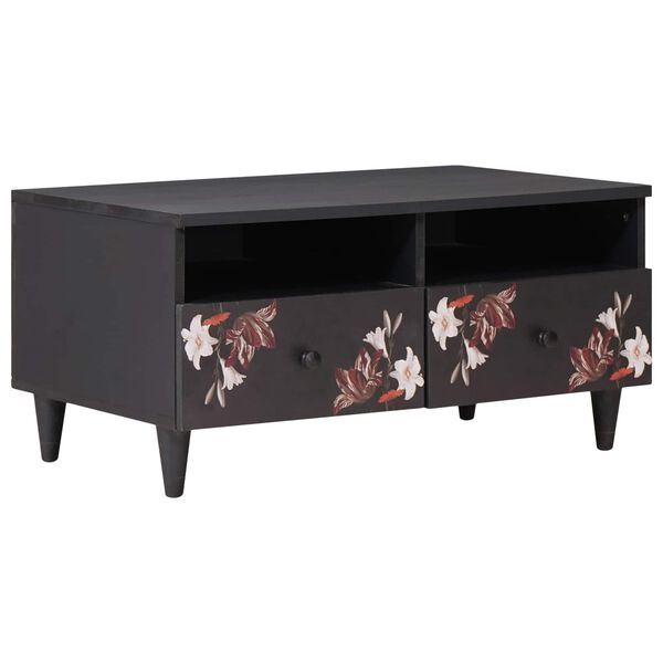 vidaXL Kaffebord med skuff Flerfarget 80 x 54 x 40 cm Massiv mango tre