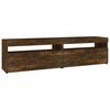 vidaXL TV-benk med LED-lys 2 stk r&oslash;kt eik 75x35x40 cm