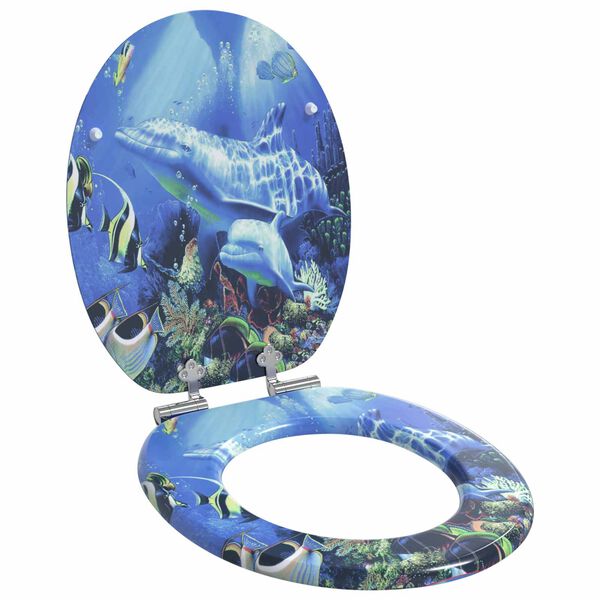 vidaXL Toalettsete 2 pcs Bl&aring; 44 x 38 cm MDF-plater