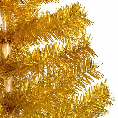 vidaXL Forhåndsbelyst kunstig juletre med stativ gul 120 cm PVC