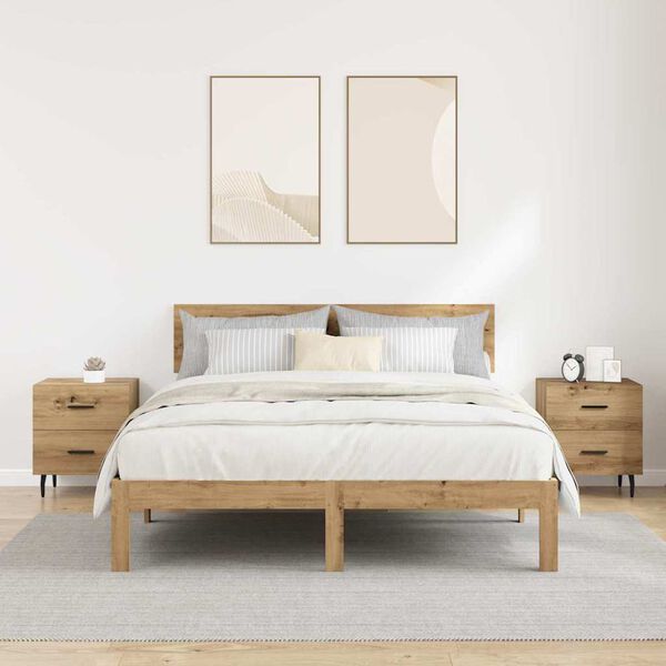 vidaXL Nattbordskap 2 pcs Artisan Eik 40 x 35 x 47,5 cm Konstruert tre
