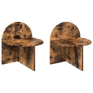 vidaXL Nattbord 2 pcs R&oslash;kt Eik 40 x 35,5 x 45,5 cm Konstruert tre