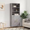 vidaXL Highboard gr&aring; sonoma 69,5x34x180 cm konstruert tre