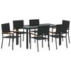 vidaXL Hage Spisegruppe 7 stk. Svart polyrotting