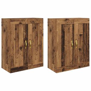 vidaXL Vegghengt skap 2 stk. Gammelt tre 69,5 x 34 x 90 cm