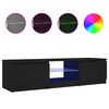 vidaXL TV-benk med LED-lys svart 140x40x36 cm