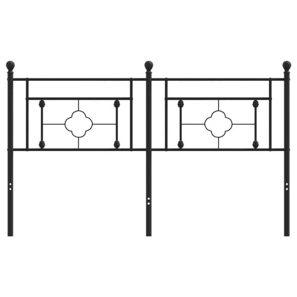 vidaXL Sengegavl i metall svart 160 cm