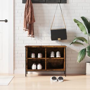 vidaXL Skohylle r&oslash;kt eik 69x35x50 cm konstruert tre