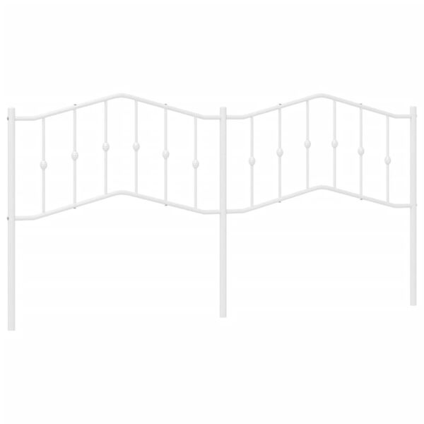 vidaXL Sengegavl i metall hvit 200 cm