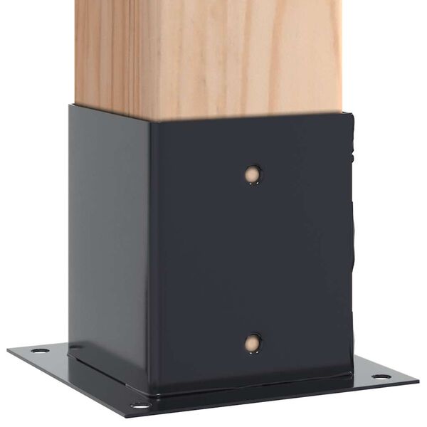 vidaXL Stolpebunner firkantet 4 stk 121x121 mm pulverlakkert st&aring;l