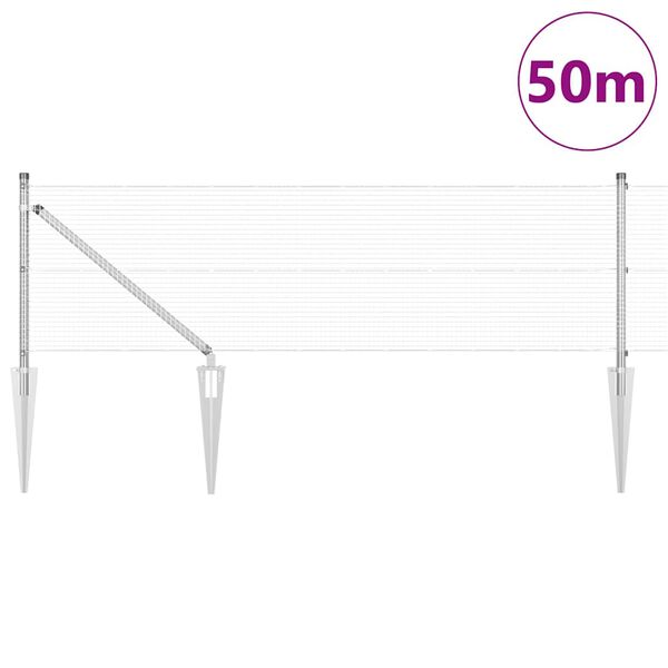 vidaXL Gjerdep&aring;le s&oslash;lv 50 x 0,6 m (16 x 16 mm mesh) St&aring;l