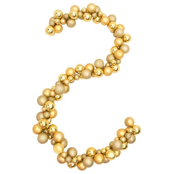 vidaXL Julekulekrans gull 175 cm polystyren