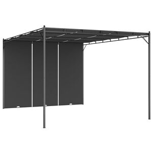 vidaXL Hagepaviljong med sidegardin 4x3x2,25 m antrasitt