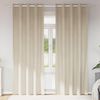 vidaXL Blendingsgardiner 2 pcs Krem 140 x 245 cm Fl&oslash;yel