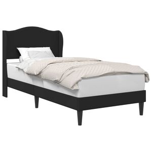 vidaXL Sengestamme med hodegjerde Svart 90 x 190 cm Kunstl&aelig;r