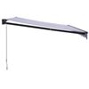 vidaXL Uttrekkbar markise bl&aring; og hvit 4x3 m stoff og aluminium