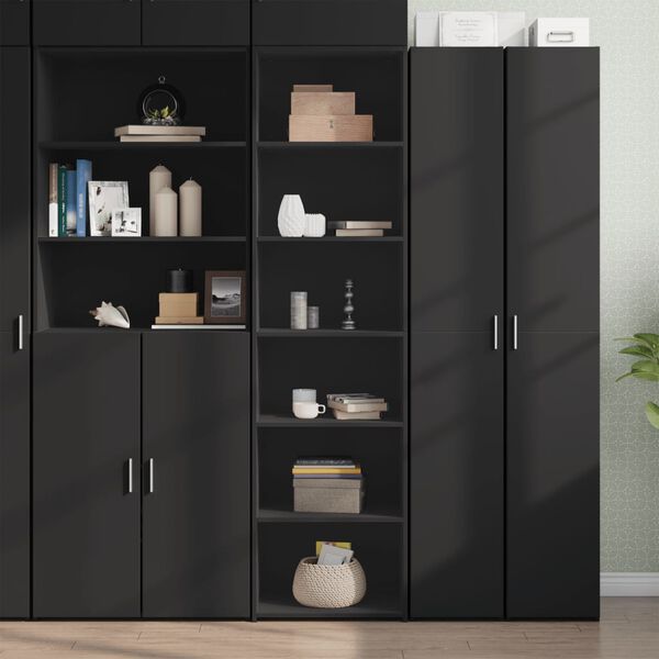 vidaXL Highboard svart 50x41x185 cm konstruert tre