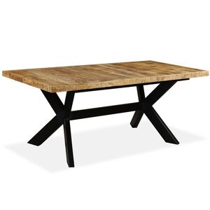 vidaXL Spisebord heltre mango og st&aring;lkors 180 cm