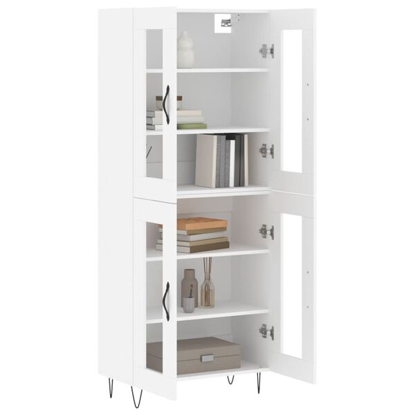vidaXL Highboard hvit 69,5x34x180 cm konstruert tre