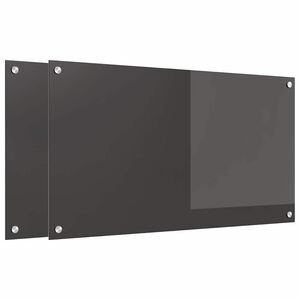 vidaXL Kjøkkenbakplate 2 pcs Mørkegrå 90 x 50 cm herdet glass