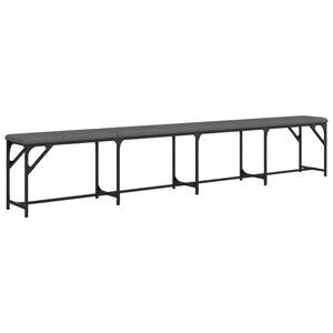 vidaXL Spisebenk m&oslash;rkegr&aring; 248x32x45 cm st&aring;l og stoff