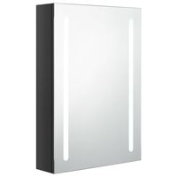 vidaXL LED-speilskap til bad blank svart 50x13x70 cm