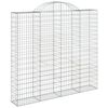 vidaXL Gabionkurv buet 200x30x180/200 cm galvanisert jern